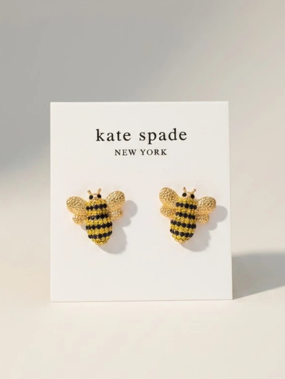 Kate Spade New York Pave Golden Bee Earrings